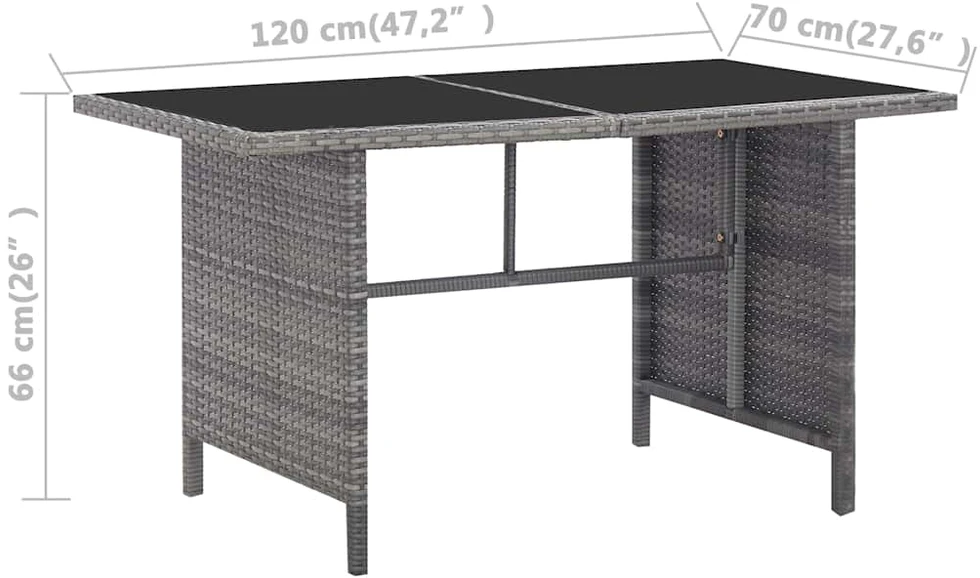 Lauko baldų komplektas Valgomojo komplektas su pagalvėmis, 5 dalių, pilkas, ratanas