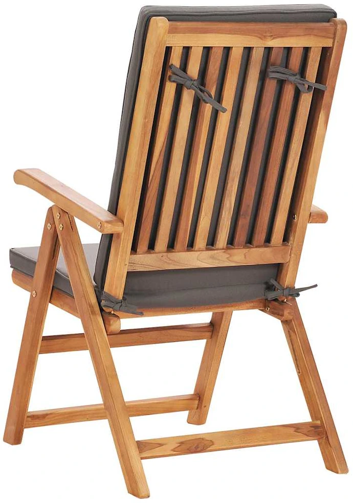 Lauko baldų komplektas Valgomojo komplektas su pilkomis pagalvėmis, 9 dalių, tikmedis