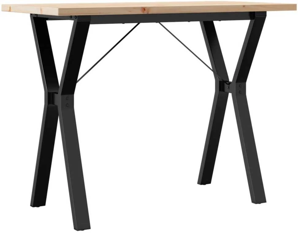 Valgomojo stalas, 100x50x75,5cm, pušis ir ketus, Y formos rėmas