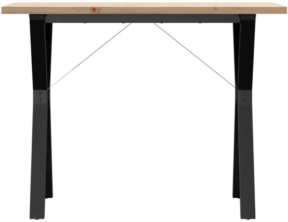 Valgomojo stalas, 100x50x75,5cm, pušis ir ketus, Y formos rėmas