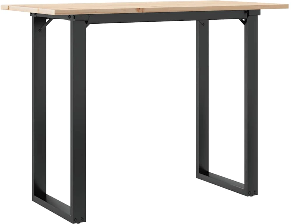 Valgomojo stalas, 100x50x75cm, pušis ir ketus, O formos rėmas