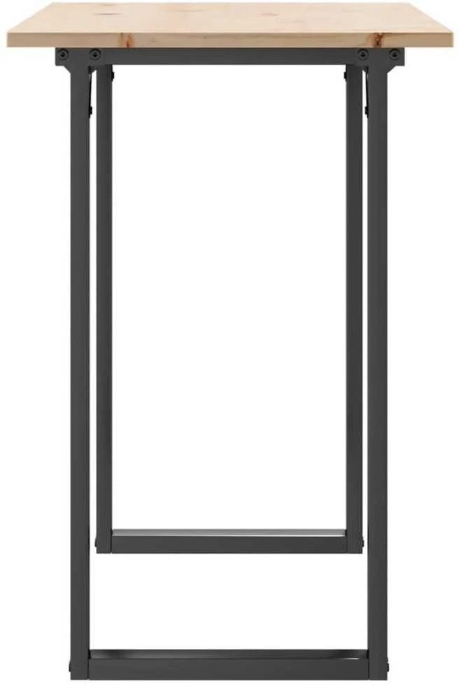 Valgomojo stalas, 100x50x75cm, pušis ir ketus, O formos rėmas