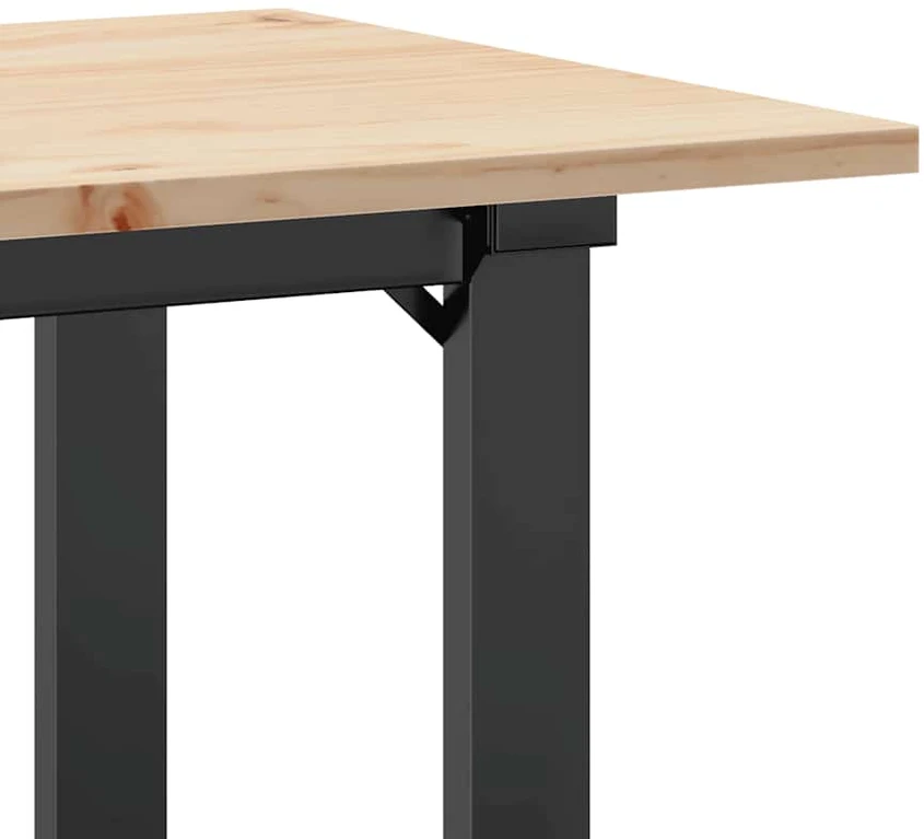 Valgomojo stalas, 100x50x75cm, pušis ir ketus, O formos rėmas