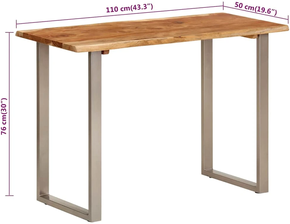 Valgomojo stalas, 110x50x76cm, akacijos medienos masyvas