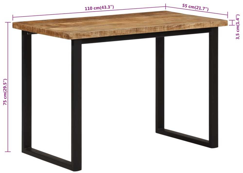 Valgomojo stalas, 110x55x75cm, mango medienos masyvas