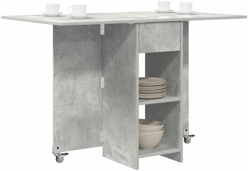 Valgomojo stalas 115 x 70 x 75 cm Apdirbta mediena Betono pilka