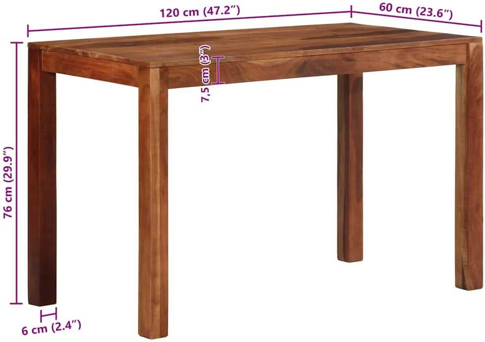 Valgomojo stalas 120x60x76 cm Akacijos masyvo