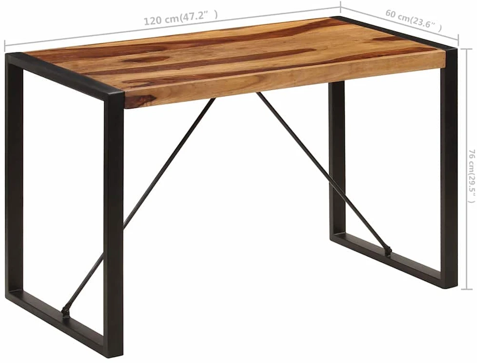 Valgomojo stalas, 120x60x76 cm, rausv. dalb. medienos masyvas