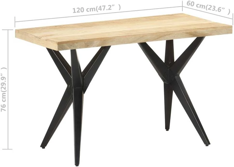 Valgomojo stalas, 120x60x76cm, mango medienos masyvas