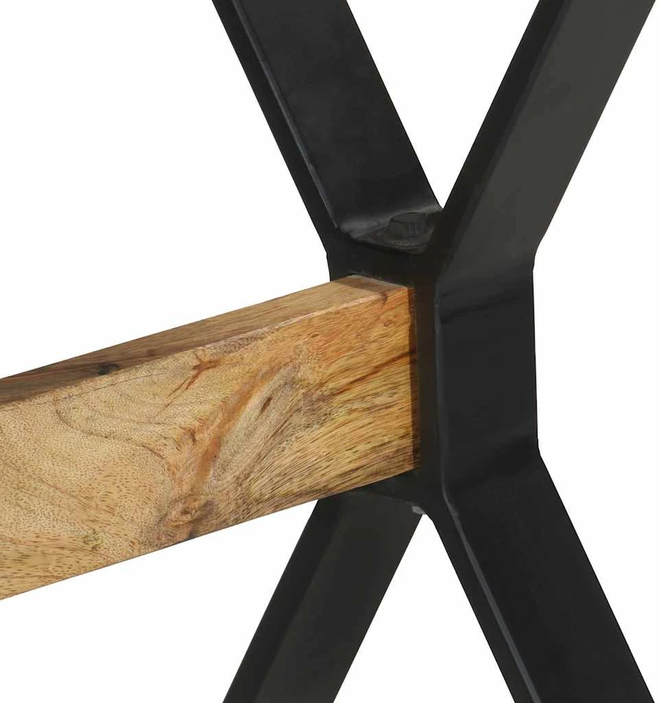 Valgomojo stalas, 120x60x76cm, neapdorota mango mediena