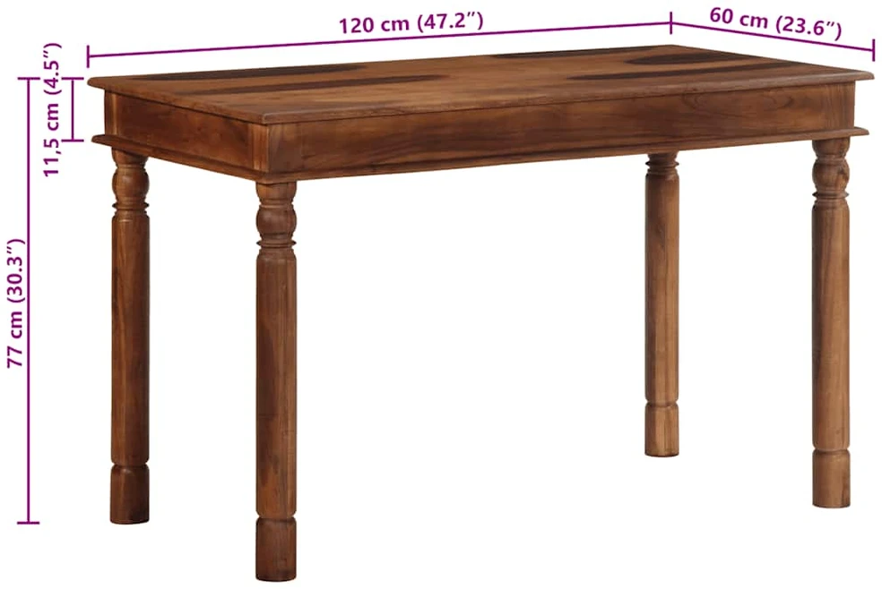 Valgomojo stalas 120x60x77 cm Akacijos masyvo