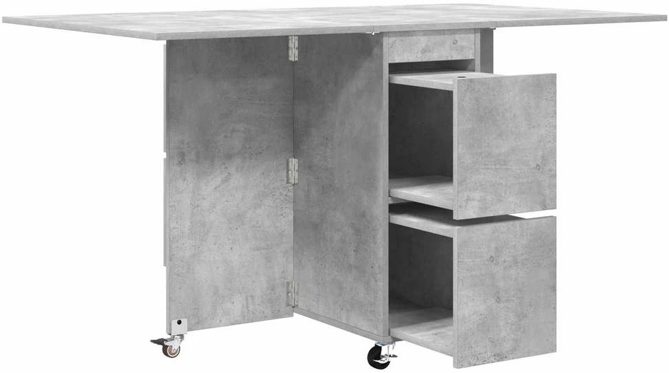 Valgomojo stalas 140 x 80 x 77 cm Apdirbta mediena Betono pilka