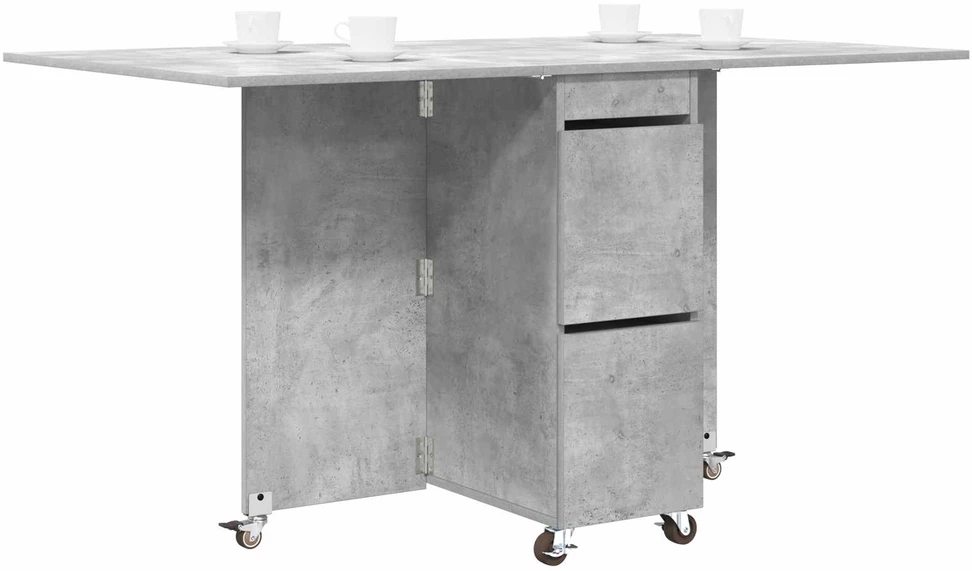 Valgomojo stalas 140 x 80 x 77 cm Apdirbta mediena Betono pilka