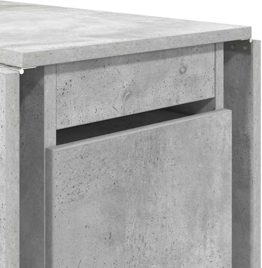 Valgomojo stalas 140 x 80 x 77 cm Apdirbta mediena Betono pilka