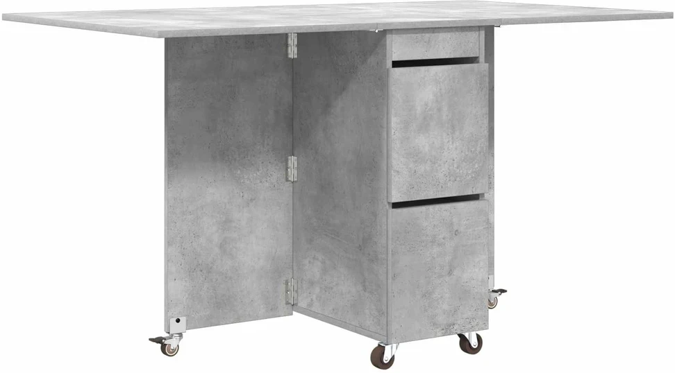 Valgomojo stalas 140 x 80 x 77 cm Apdirbta mediena Betono pilka