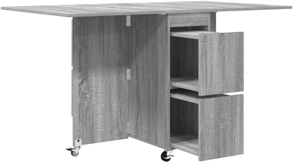 Valgomojo stalas 140 x 80 x 77 cm Apdirbta mediena Pilka Sonoma