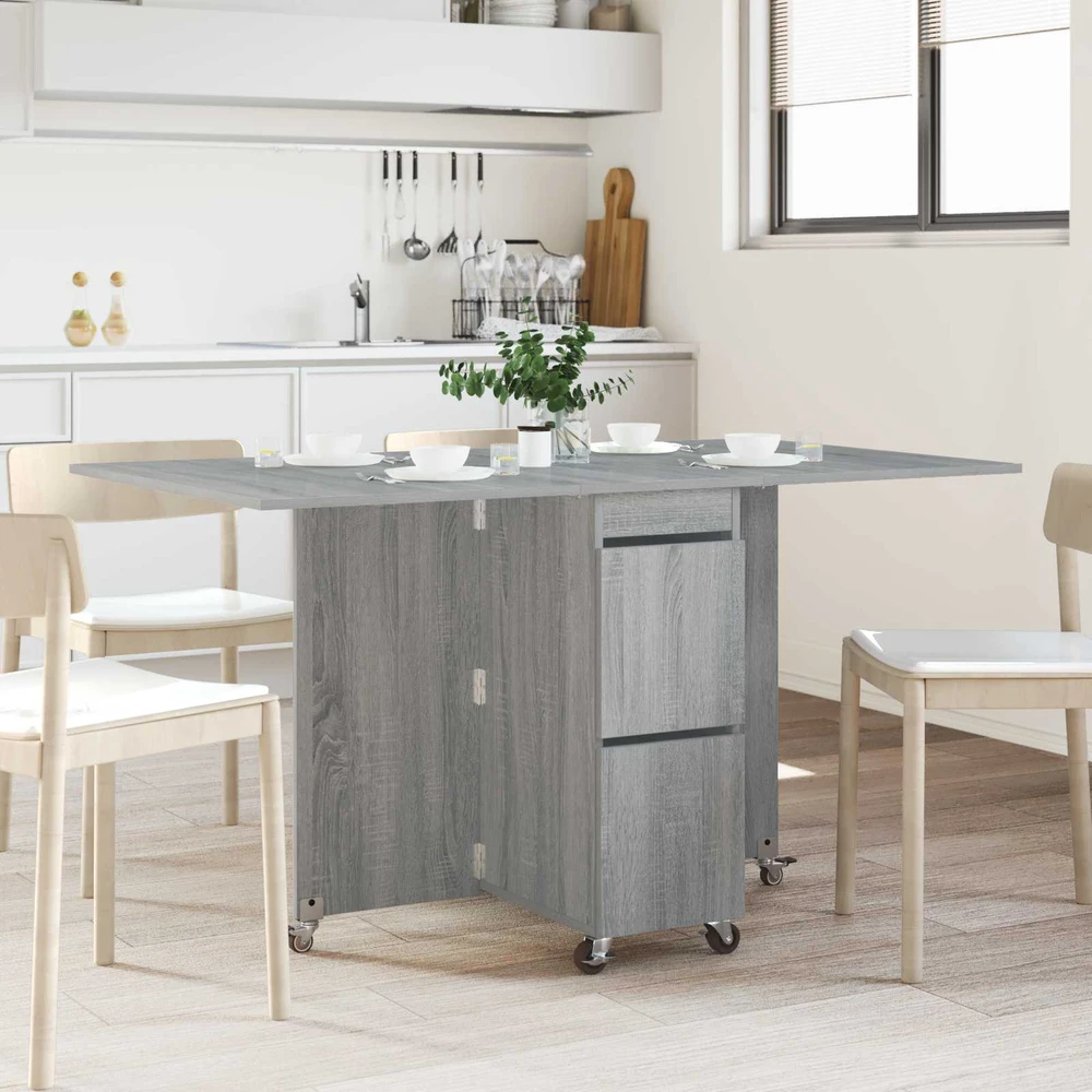 Valgomojo stalas 140 x 80 x 77 cm Apdirbta mediena Pilka Sonoma