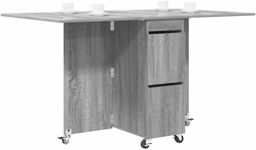 Valgomojo stalas 140 x 80 x 77 cm Apdirbta mediena Pilka Sonoma