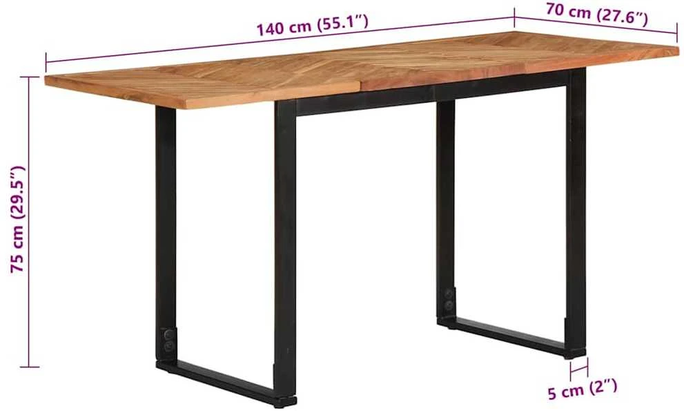 Valgomojo stalas, 140x70x75cm, akacijos medienos masyvas