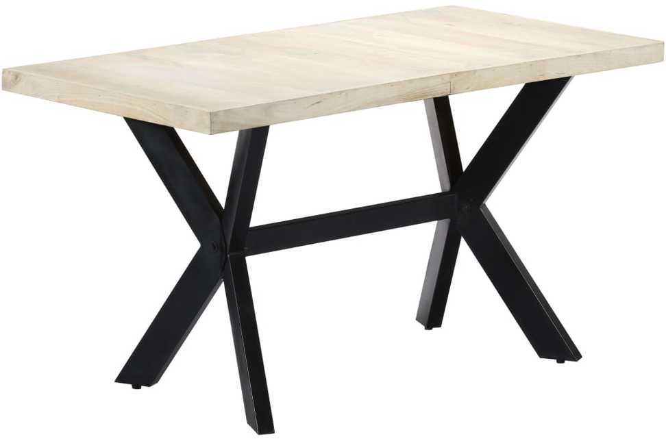 Valgomojo stalas, 140x70x75cm, baltintos mango med. masyvas