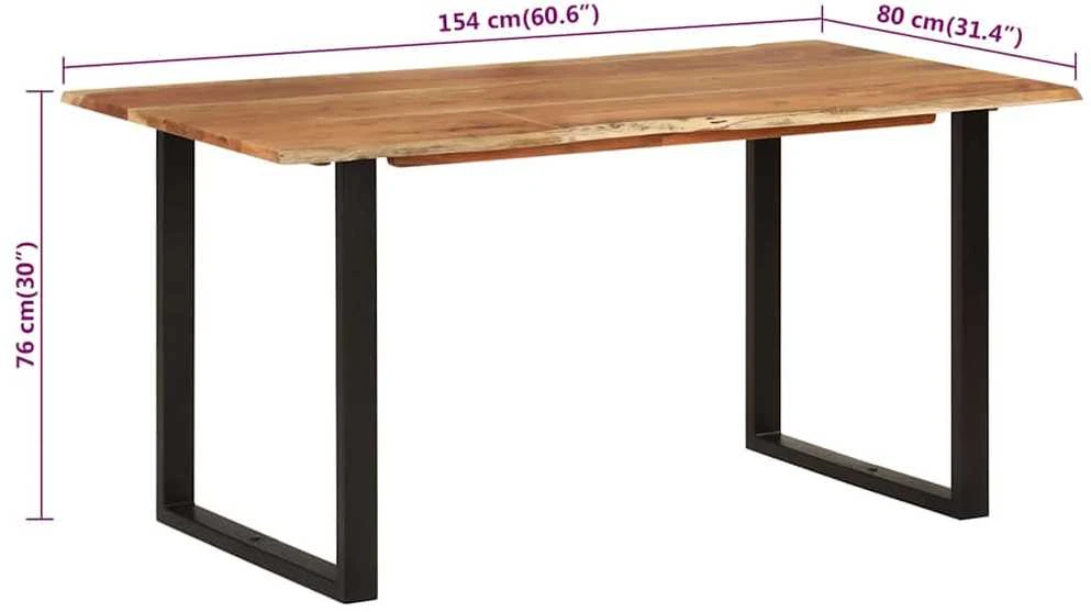 Valgomojo stalas, 154x80x76cm, akacijos medienos masyvas