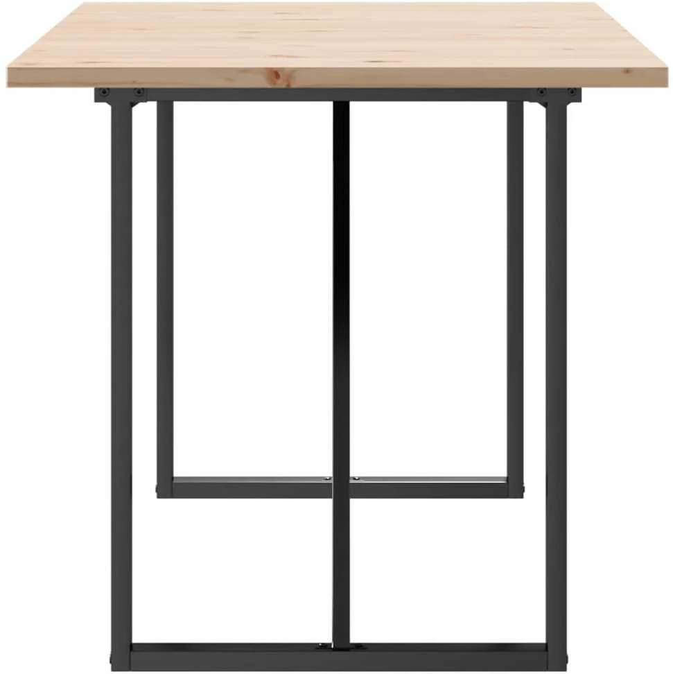 Valgomojo stalas, 160x80x75,5cm, pušis ir plieno, O formos rėmas