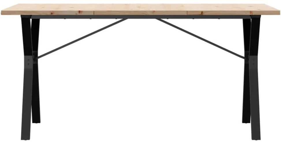 Valgomojo stalas, 160x80x75,5cm, pušis ir ketus, Y formos rėmas