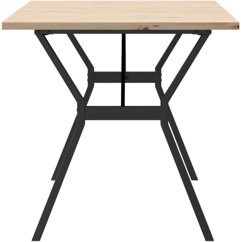 Valgomojo stalas, 160x80x75,5cm, pušis ir ketus, Y formos rėmas