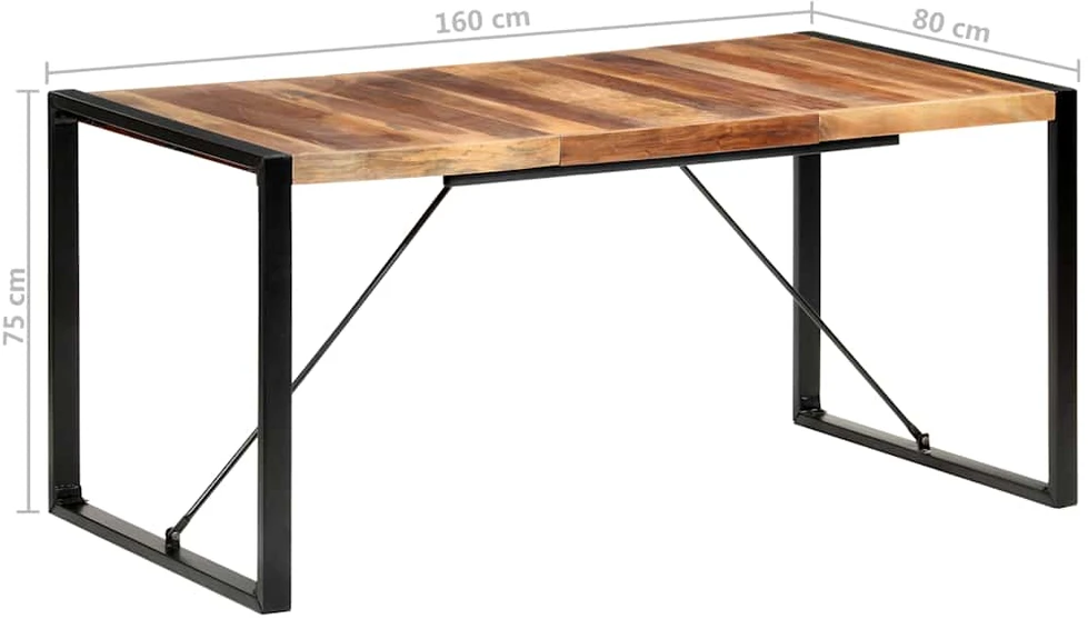Valgomojo stalas, 160x80x75cm, medienos masyvas