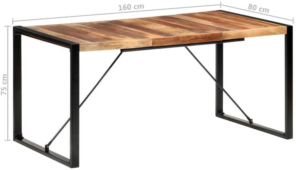 Valgomojo stalas, 160x80x75cm, medienos masyvas