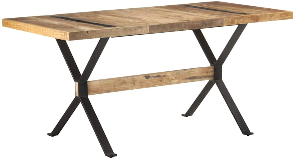 Valgomojo stalas, 160x80x76cm, neapdorota mango mediena