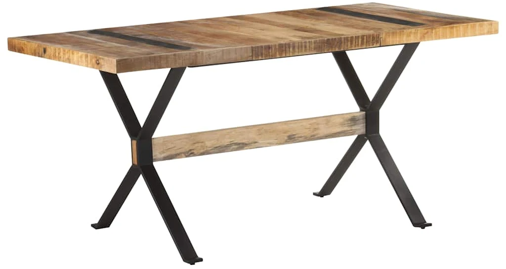 Valgomojo stalas, 160x80x76cm, neapdorota mango mediena