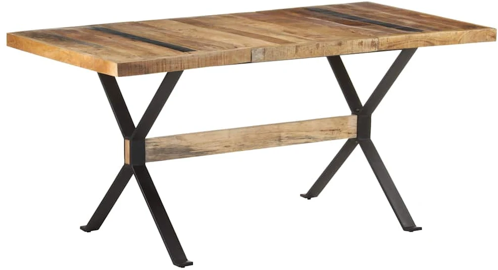 Valgomojo stalas, 160x80x76cm, neapdorota mango mediena