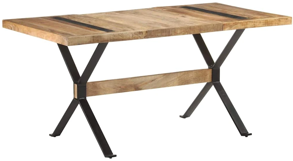 Valgomojo stalas, 160x80x76cm, neapdorota mango mediena