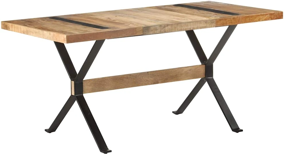 Valgomojo stalas, 160x80x76cm, neapdorota mango mediena