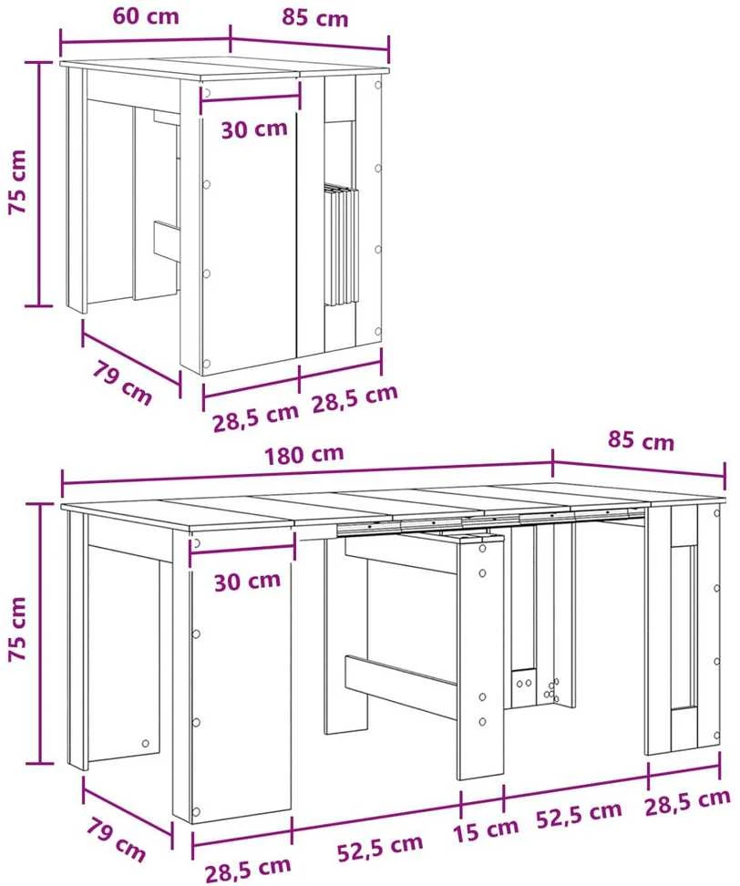 Valgomojo stalas 180 x 85 x 75 cm Apdirbta mediena