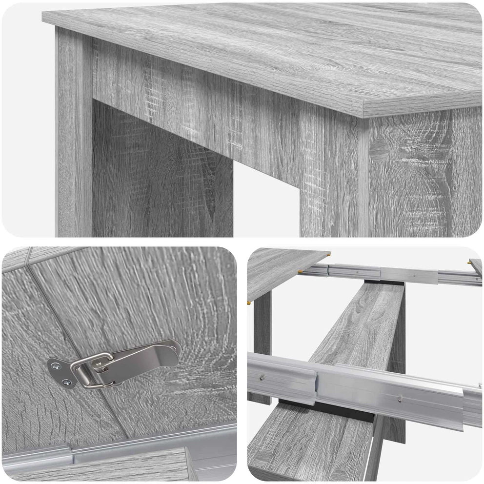 Valgomojo stalas 180 x 85 x 75 cm Apdirbta mediena Pilka Sonoma