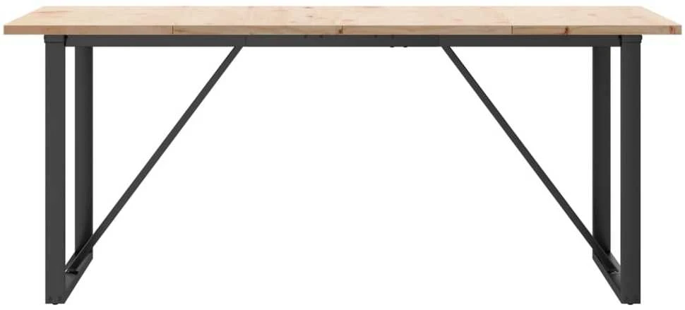 Valgomojo stalas, 180x90x75,5cm, pušis ir ketus, O formos rėmas