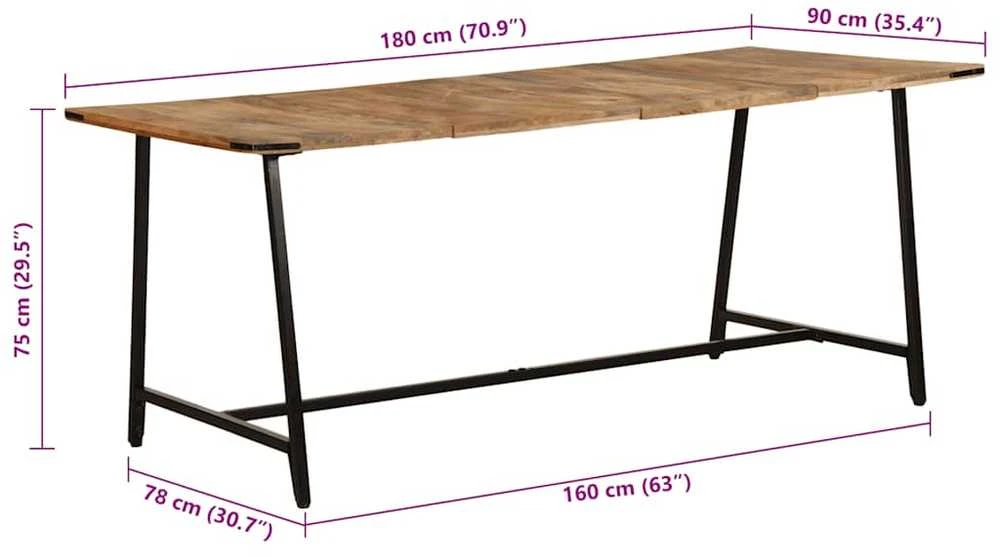 Valgomojo stalas, 180x90x75cm, mango medienos masyvas