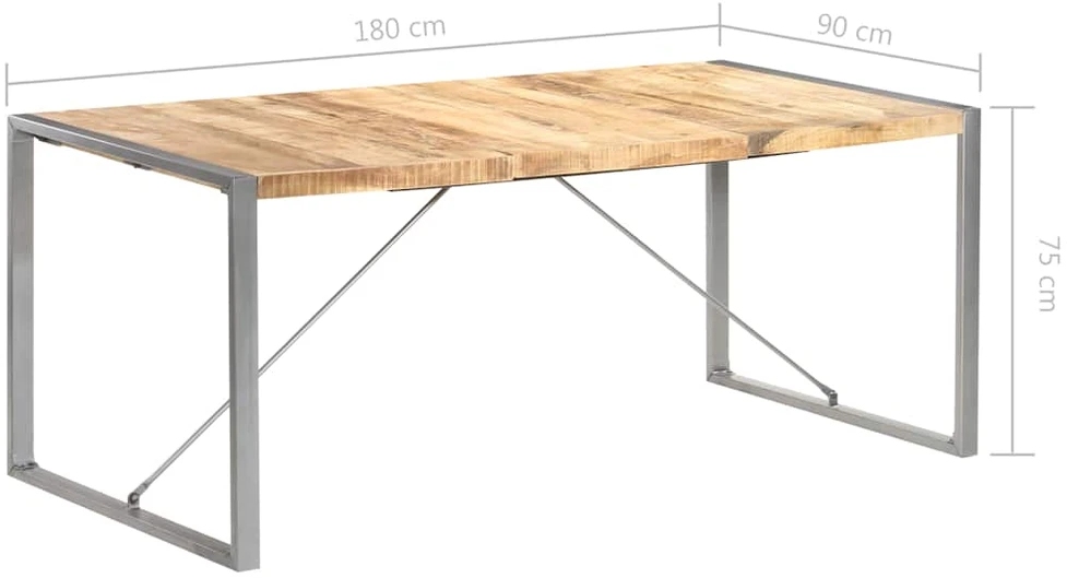Valgomojo stalas, 180x90x75cm, mango medienos masyvas