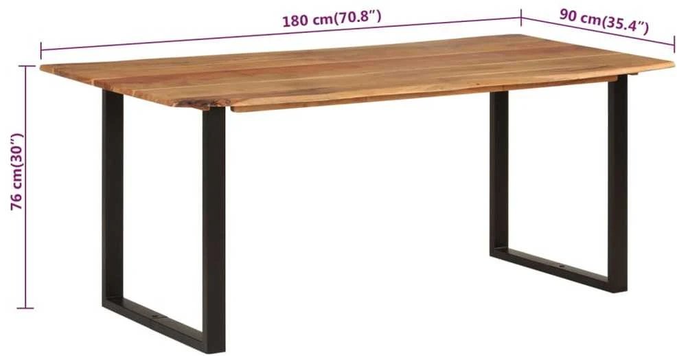 Valgomojo stalas, 180x90x76cm, akacijos medienos masyvas