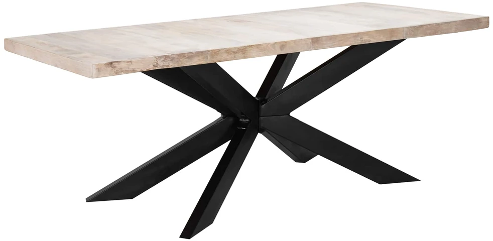 Valgomojo stalas, 180x90x76cm, baltintos mango medienos masyvas