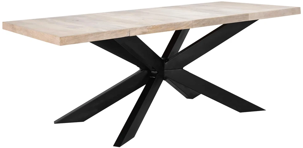 Valgomojo stalas, 180x90x76cm, baltintos mango medienos masyvas