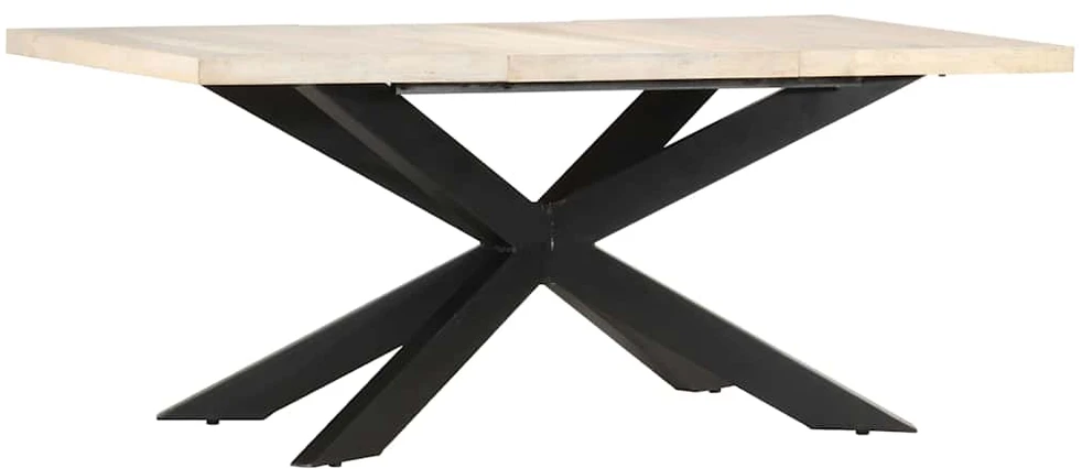 Valgomojo stalas, 180x90x76cm, baltintos mango medienos masyvas