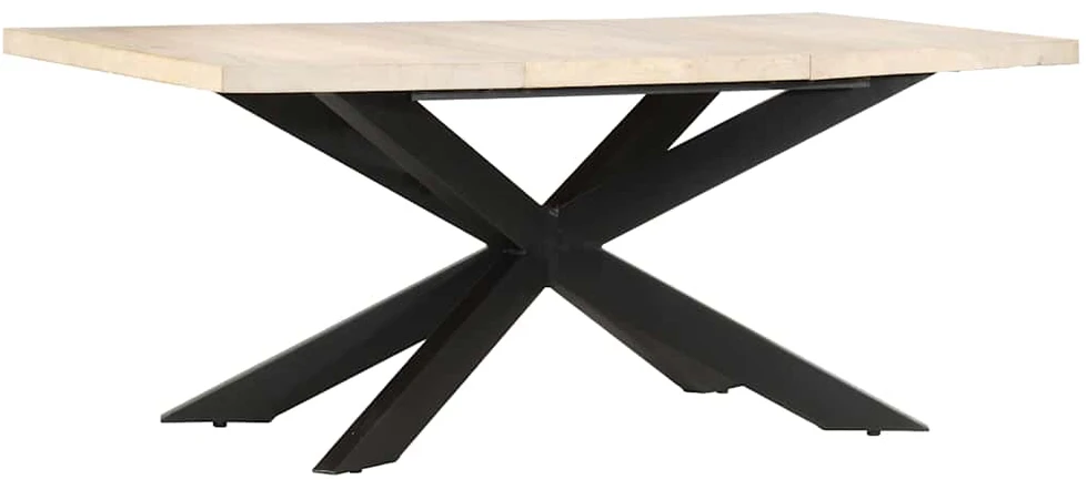 Valgomojo stalas, 180x90x76cm, baltintos mango medienos masyvas
