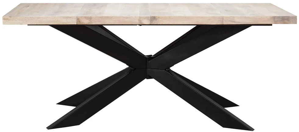 Valgomojo stalas, 180x90x76cm, baltintos mango medienos masyvas