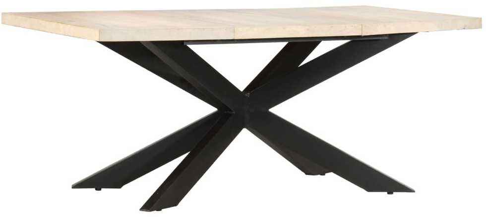 Valgomojo stalas, 180x90x76cm, baltintos mango medienos masyvas
