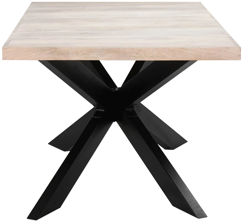 Valgomojo stalas, 180x90x76cm, baltintos mango medienos masyvas