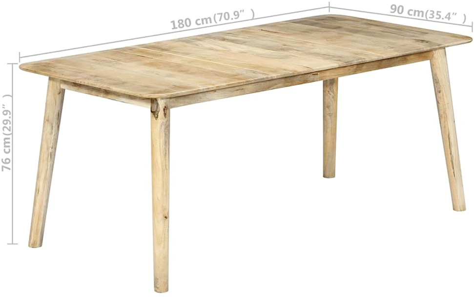 Valgomojo stalas, 180x90x76cm, mango medienos masyvas