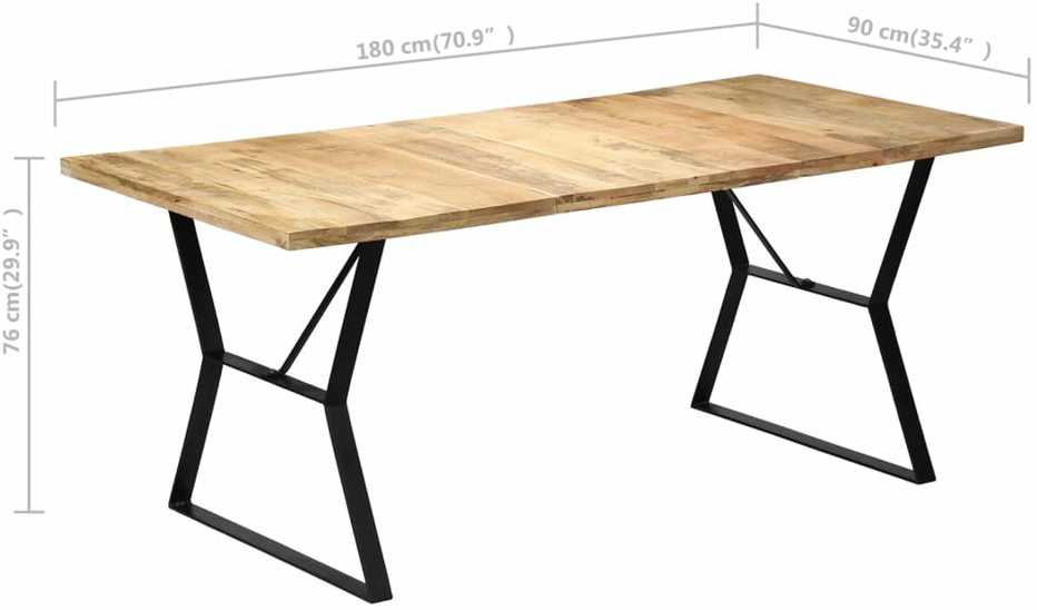 Valgomojo stalas, 180x90x76cm, mango medienos masyvas